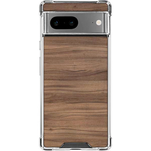 Natural Walnut Wood Google Pixel 7a Clear Case